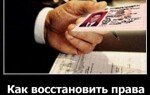 Как восстановить права после лишения?