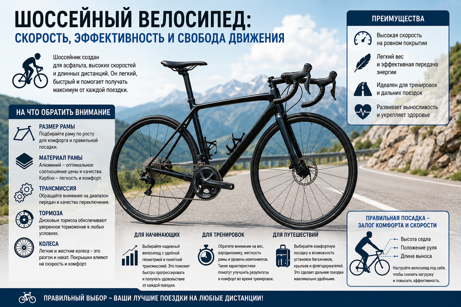 Шоссейный велосипед: как выбрать модель для скорости, тренировок и дальних поездок