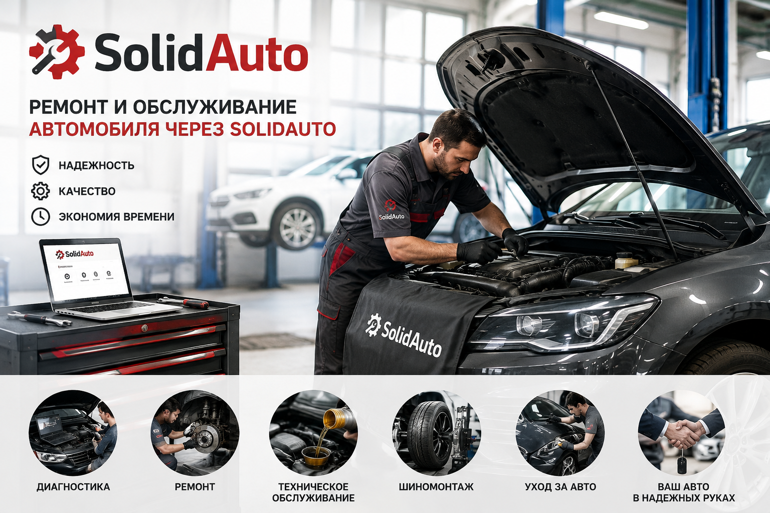 Ремонт и обслуживание автомобиля через SolidAuto